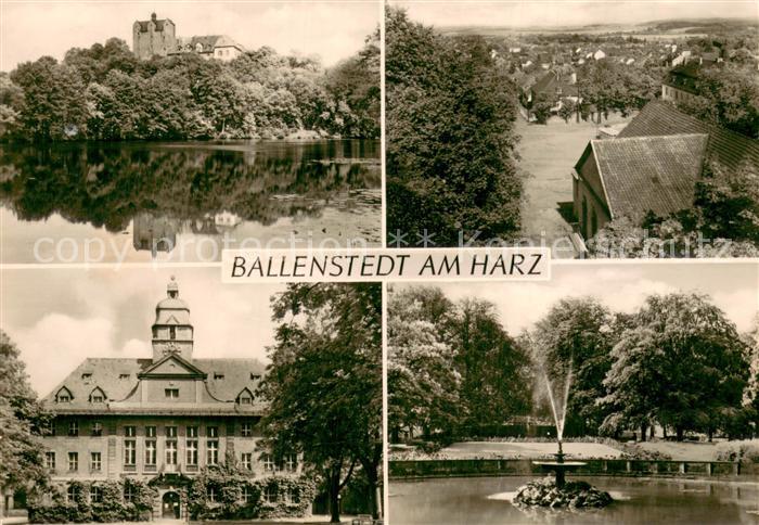 Ballenstedt Panorama Teilansichten Jugendherberge Park Fontaene
