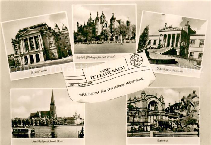 Schwerin Mecklenburg Staatstheater Schloss Staatl Museum Am Pfaffenteich mit Do