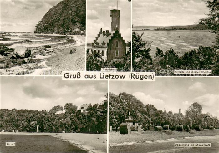 Lietzow Ruegen Strand Schloesschen Grosser und Kleiner Bodden Strand Cafe
