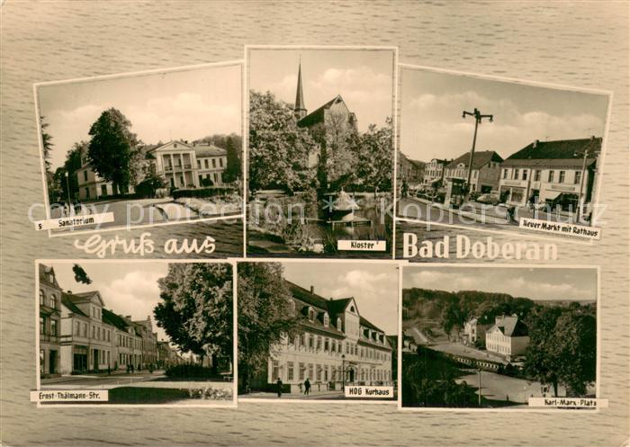 Bad Doberan Sanatorium Kloster Neuer Markt mit Rathaus Ernst Thaelmann Str HOG K