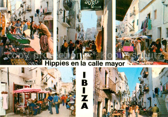 Ibiza Islas Baleares Hippies en la calle Mayor