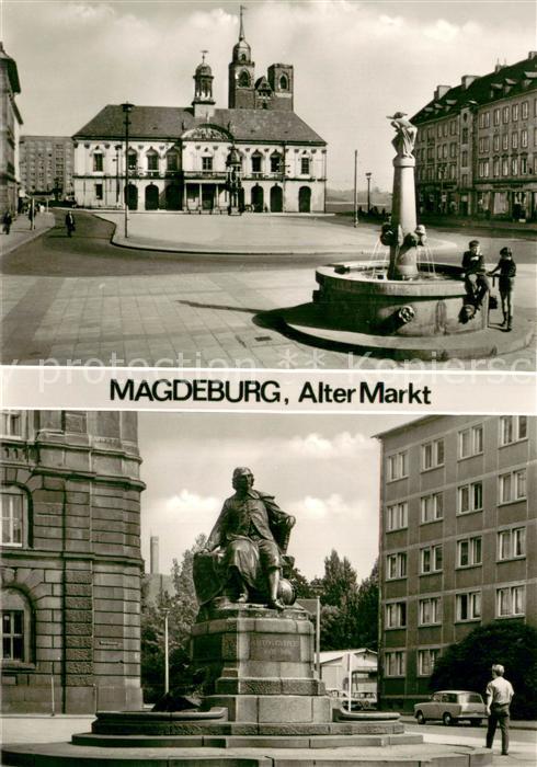 MAGDEBURG CITY Alter Markt Rathaus Eulenspiegelbrunnen Otto von Guericke Denkma