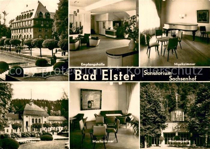 Bad Elster Sanatorium Sachsenhof Empfangshalle Musikzimmer Badehaus Marienquelle