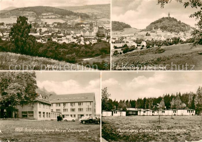 Kahla Thueringen Leuchtenburg mit Seitenroda FDGB FErienheim Jaques Decovy Leube