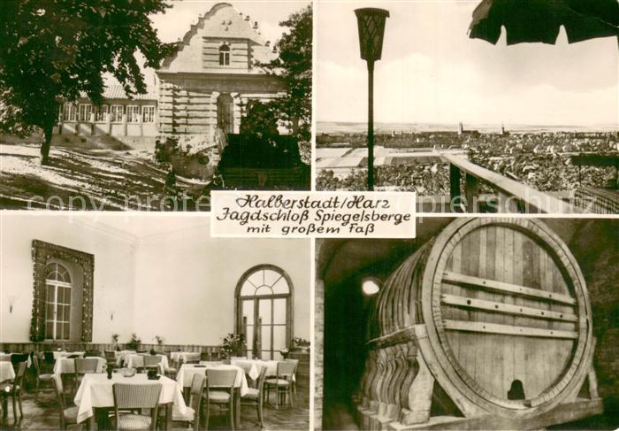Halberstadt Jagdschloss Spiegelsberge mit grossem Fass Gastraum