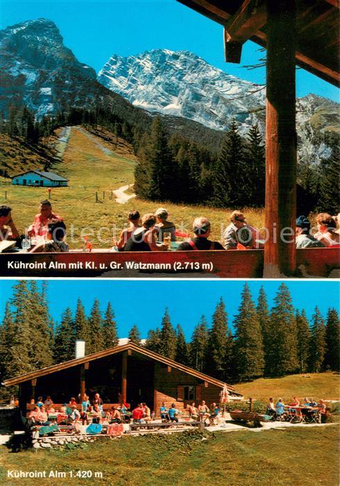 BERCHTESGADEN Bayern Kuehroint Alm mit Kl und Gr Watzmann Terrasse