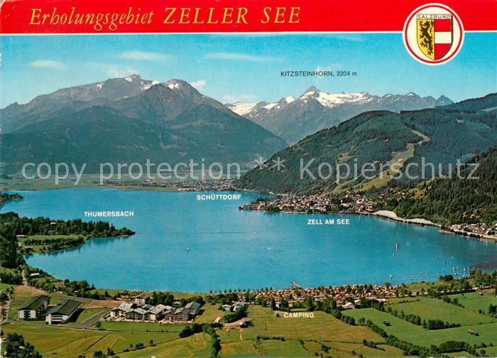 Zell See Fliegeraufnahme mit Thumersbach Schuettdorf Kitzsteinhorn