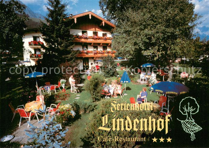 Leogang Ferienhotel Lindenhof Cafe Restaurant Garten