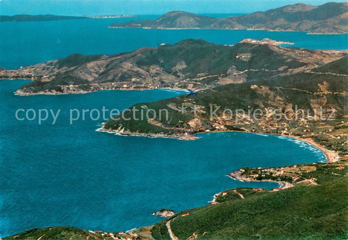 Isola d Elba Spiaggia di Procchio a Biodata veduta di Portoferraio Fliegeraufnah