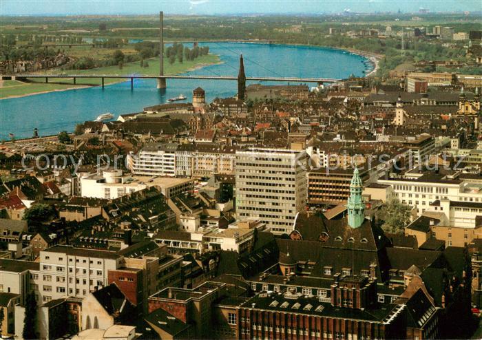 DuessELDORF  CITY Altstadt mit Rheinbruecken Fliegeraufnahme