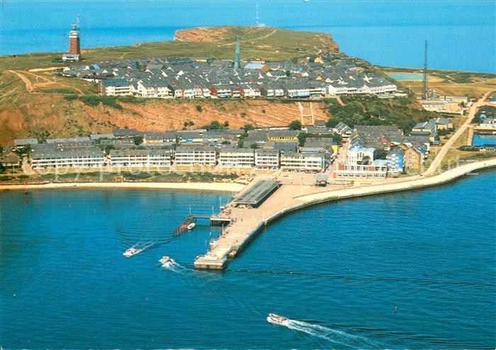 HELGOLAND Insel Schleswig-Holstein Landungsbruecke mit Unter und Oberland Fliege