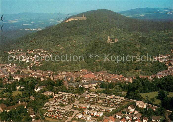 Weinheim Bergstrasse Fliegeraufnahme mit Schlosspark Ruine Windeck und Wachenbur