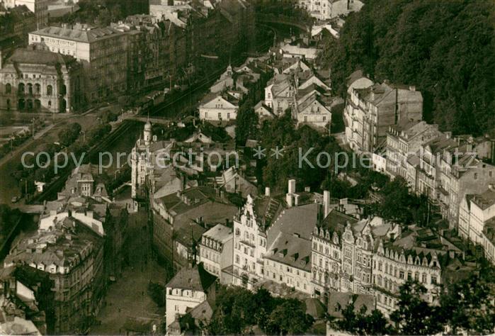 Karlovy Vary Karlsbad Lazenska ctvri Fliegeraufnahme