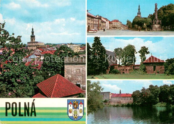 Polna CZ Celkovy pohled Husovo namesti Hradni nadvoli Rybnik Peklo v pozadi hrad