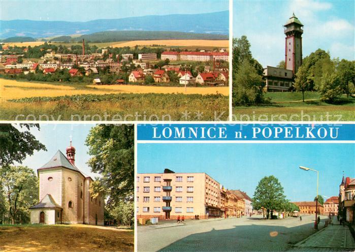 Lomnice nad Popelkou Celkovy pohled Tabor rozhledna Tabor kostelik