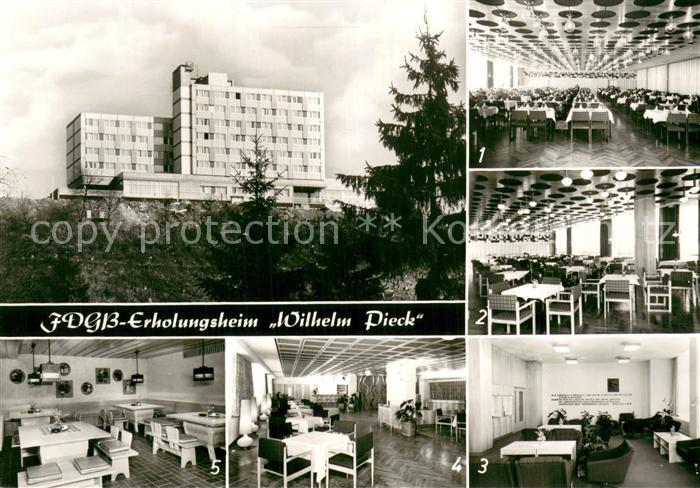 Finsterbergen FDGB Erholungsheim Wilhelm Pieck Urlauber Speisesaal und Restauran