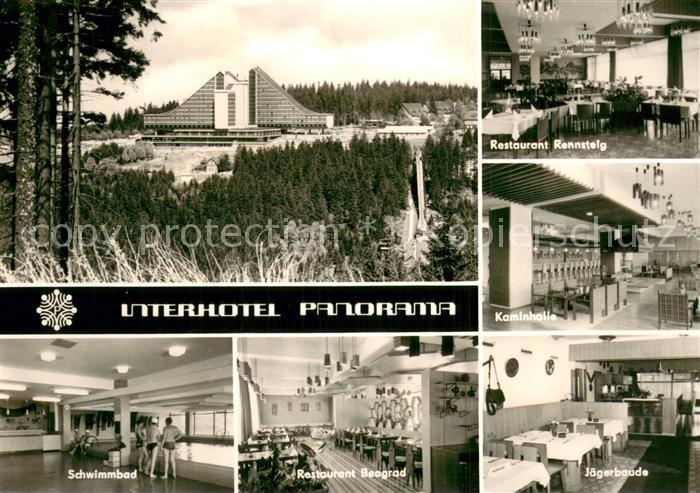 Oberhof Thueringen Interhotel Panorama Restaurant Rennsteig Kaminhalle Schwimmba