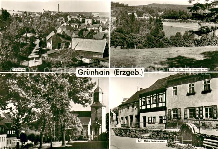 Gruenhain-Beierfeld Erzgebirge Teilansicht FDGB Erholungsheim Markt Moenchsbrunn