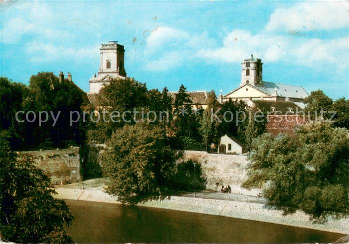 Gyoer HU Raba Ufer und die Bischofsburg