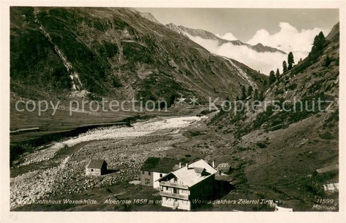 Waxeckhuette Zillertal Gerlos AT Zunftshaus Alpenrose Waxeckgletscher Zillertal