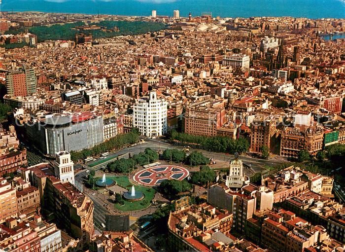 Barcelona Cataluna Plaza de Cataluna Fliegeraufnahme