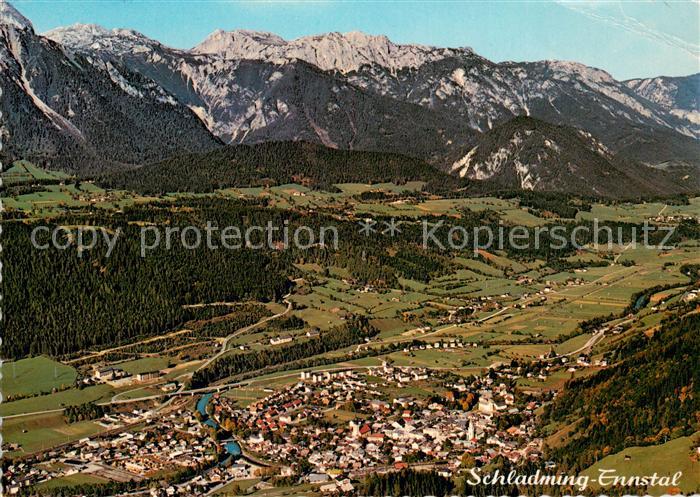 Schladming Obersteiermark Fliegeraufnahme mit Ennstal und Dachste