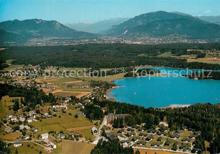 Faak am See Finkenstein Fliegeraufnahme mit Hoteldorf Schoenleitn