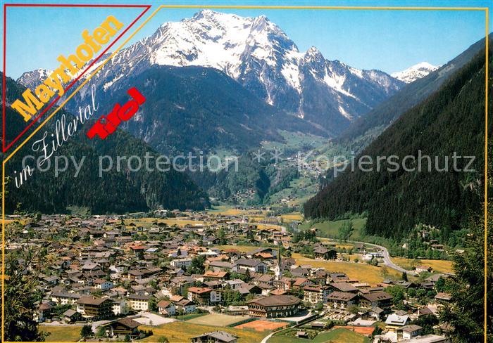 Mayrhofen Zillertal Fliegeraufnahme mit Gruenberg