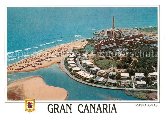 Maspalomas Gran Canaria Faro y lago Fliegeraufnahme