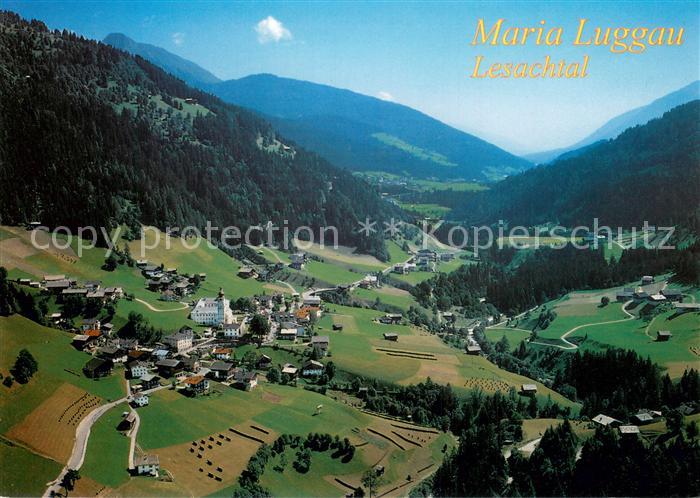 Maria-Luggau Gotische Wallfahrtskirche im Lesachtal Fliegeraufnahme