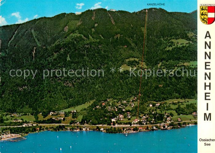 Annenheim Ossiacher See Fliegeraufnahme mit Kanzelhoehe