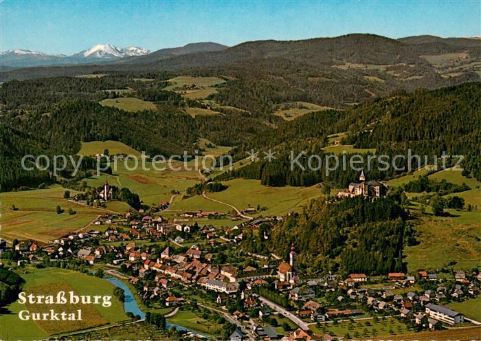 Strassburg Kaernten im Gurktal Fliegeraufnahme
