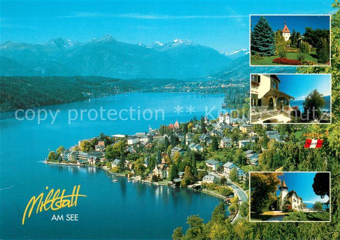 Millstatt Millstaettersee Fliegeraufnahme Teilansichten
