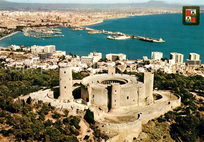 Palma Mallorca Vista aerea del Castillo de Bellver y Puerto