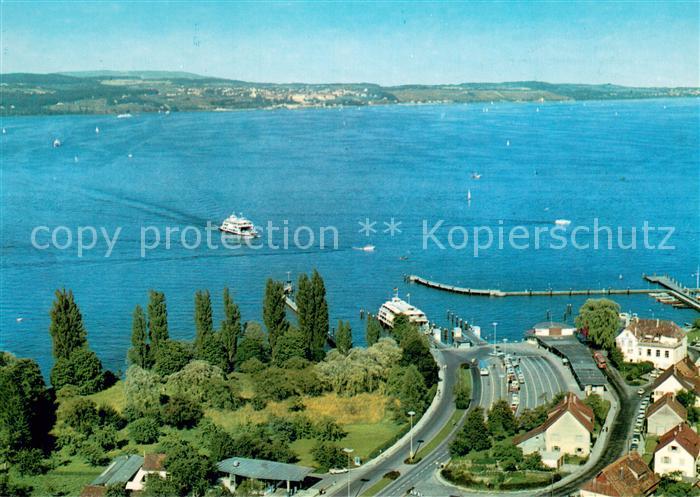 Konstanz Bodensee Landeplatz Staad der Autofaehre Konstanz Meersburg Fliegeraufn