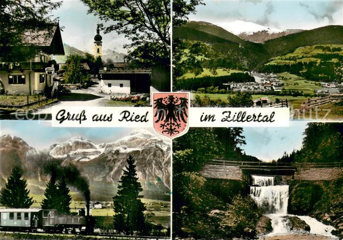 Ried Zillertal Kirche Panorama Eisenbahn Bruecke Wasserfall