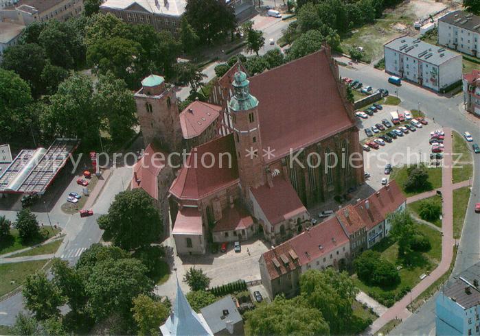 Zary Sorau PL Glockenturm Pfarrkirche und Waechterturm Fliegeraufnahme