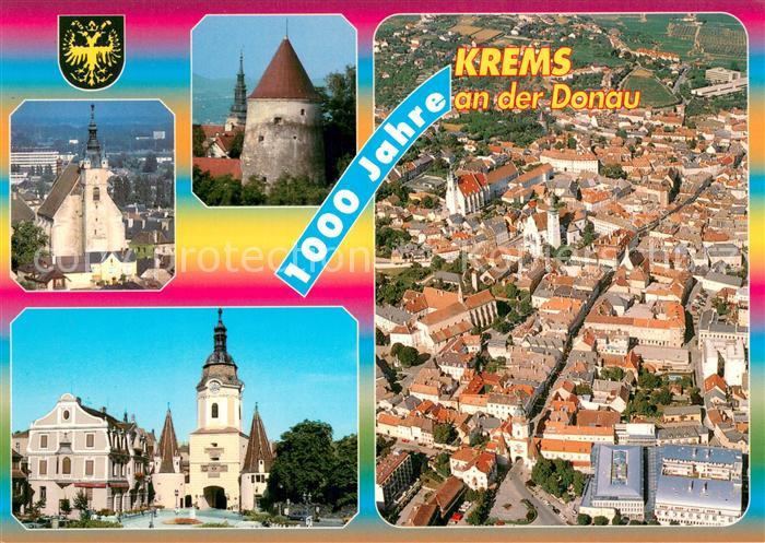Krems Donau Teilansichten Fliegeraufnahme