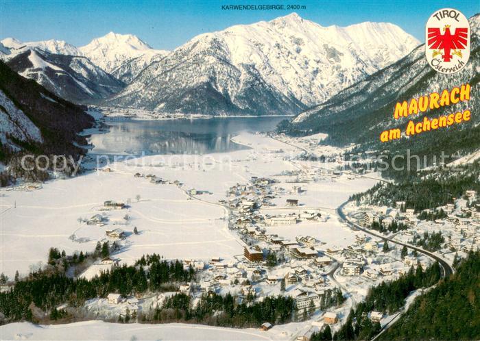 Maurach Achensee Fliegeraufnahme mit Rofanseilbahn und Karwendelgebirge