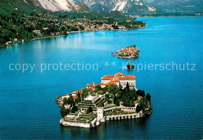 Isola Bella Lago Maggiore Fliegeraufnahme mit Isola Pescatori und Baveno