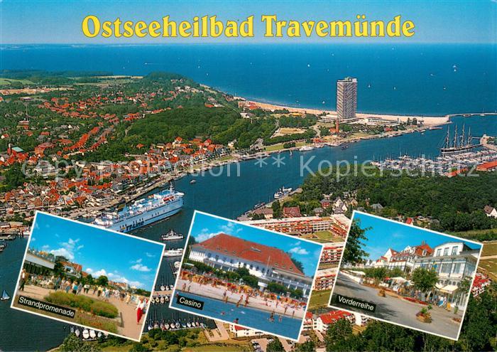 Travemuende Ostseebad Fliegeraufnahme Strandpromenade Casino Vorderreihe