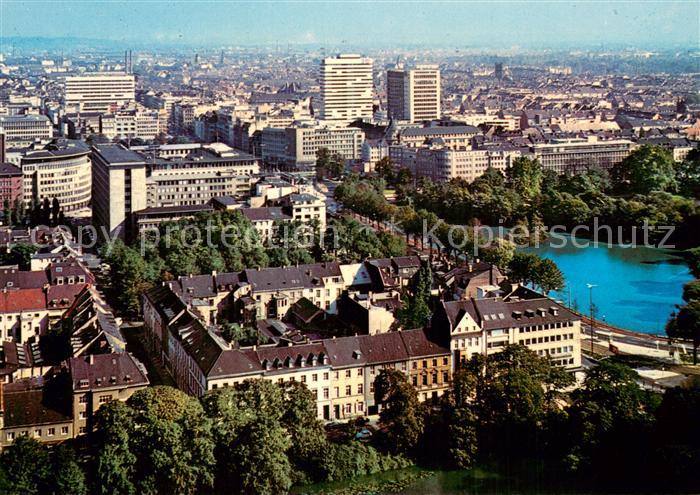 DuessELDORF  CITY Stadtpanorama mit Schwanenspiegel und zur Graf Adolf Schule