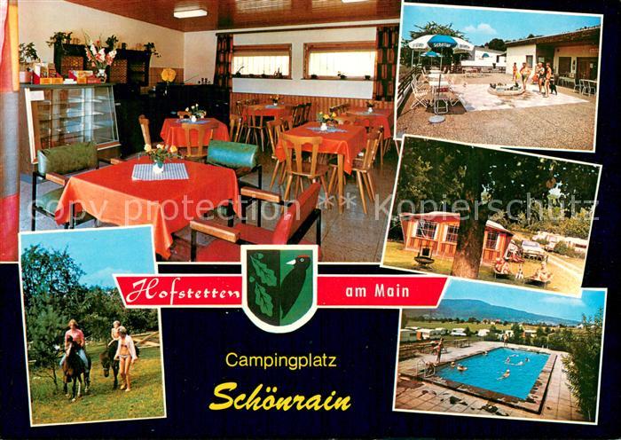 Hofstetten Main Campingplatz Schoenrain Gaststaette Terrasse Schwimmbad Reiten