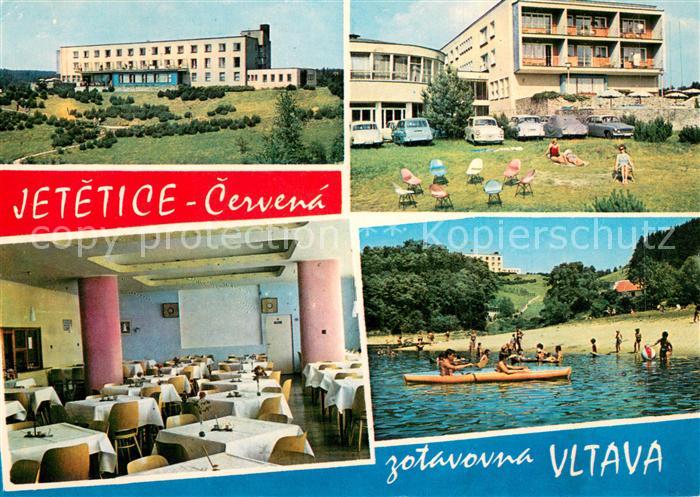 Cervena Jetetice Zotavovna Vltava Liegewiese Speisesaal Strandpartie