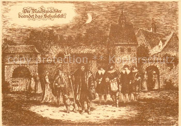 Seesen Harz Historisches Sehusafest Der Nachtwaechter beendet das Schufafest