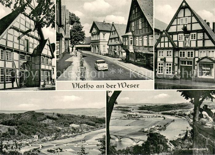 Vlotho Strassenpartie Blick vom Winterberg Weserpartie