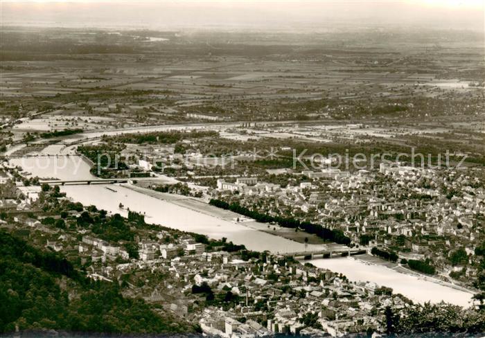 Heidelberg Neckar Panorama Blick vom Koenigstuhl Rheinebene