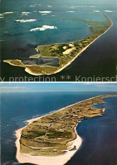 Insel Sylt aus 5000 m Hoehe Nordteil Suedteil mit Hoernum