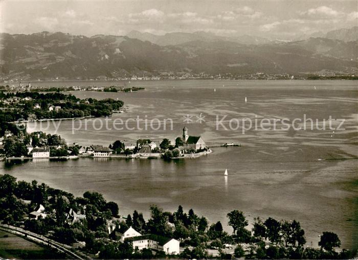 Wasserburg Bodensee Blick zu den Alpen