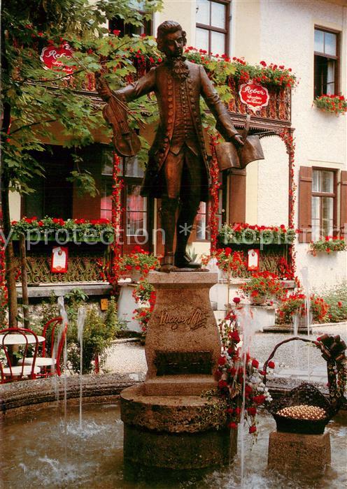 Bad Reichenhall Mozart Brunnen Statue Reberpassage Mozart Hofgarten Cafe